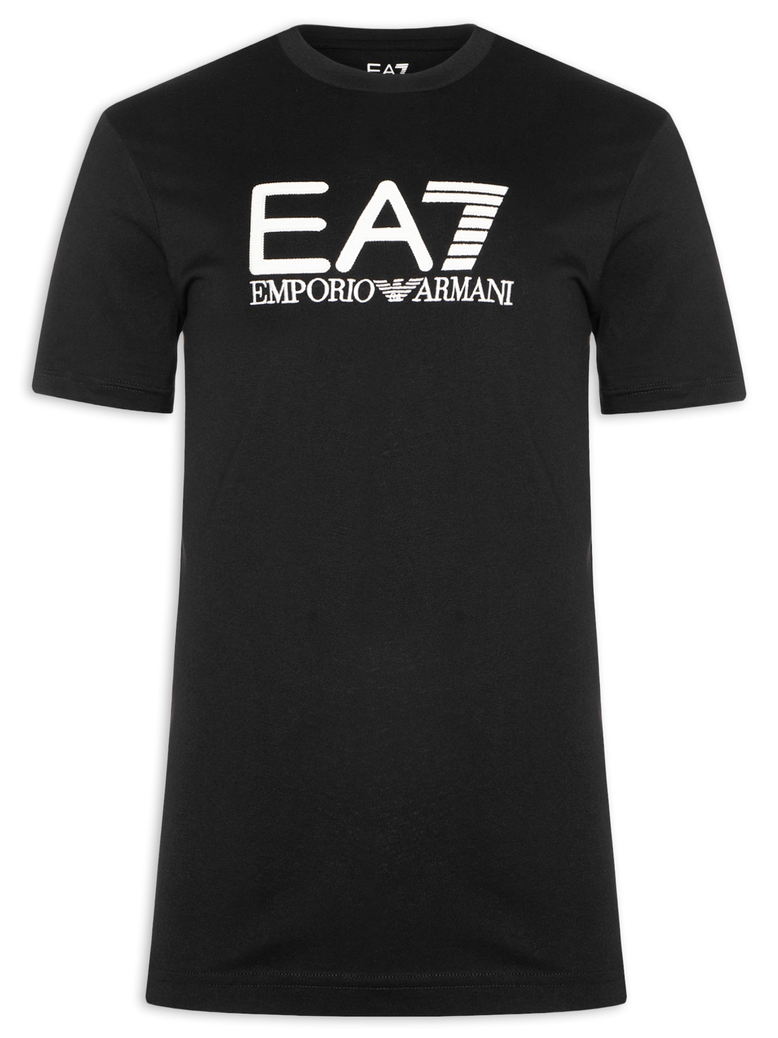 Camiseta Masculina Gola Careca Slim Fit Train Visibility Preto Ea7 Emporio Armani