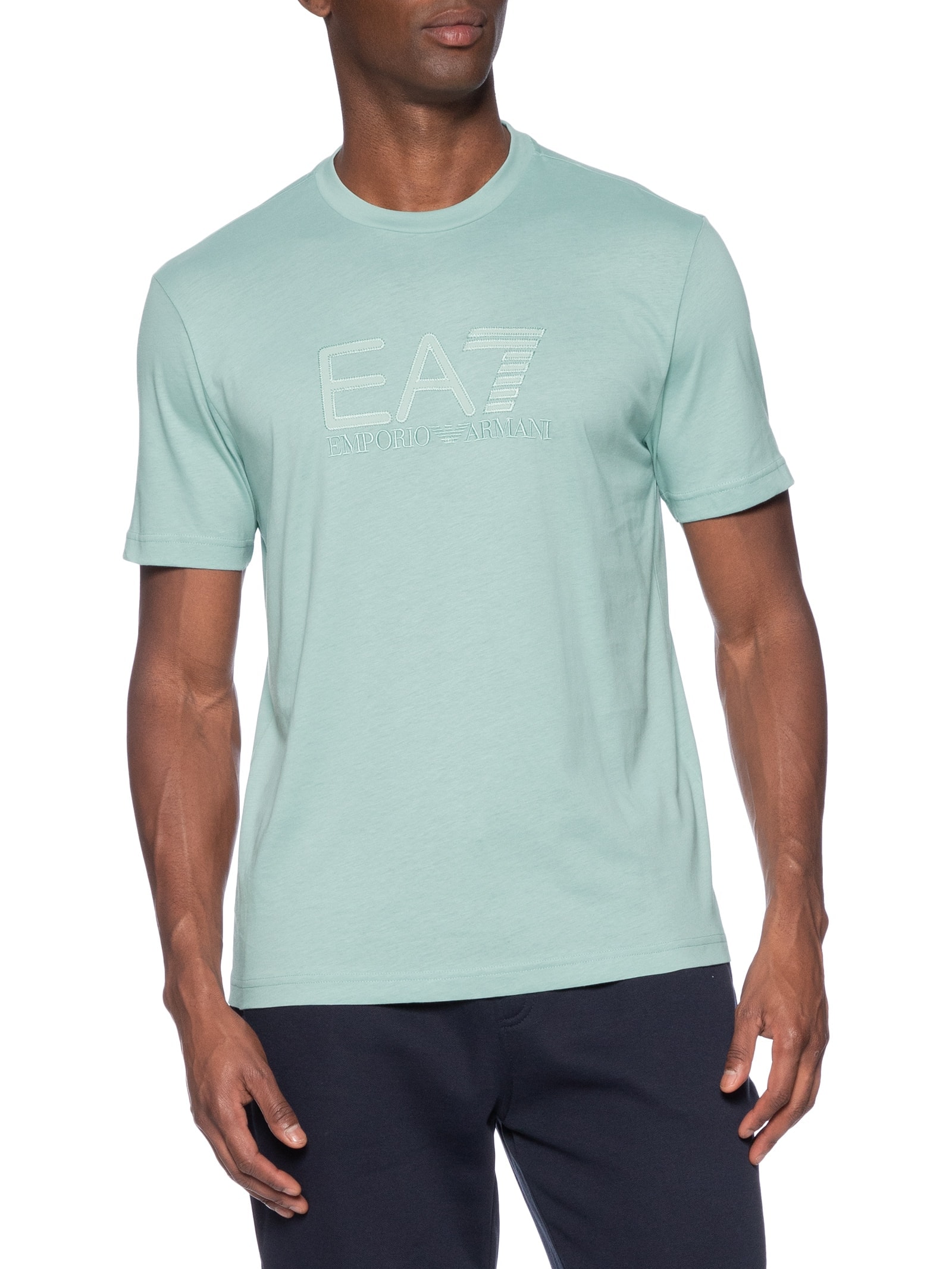 Camiseta Masculina Gola Careca Slim Fit Train Visibility Verde Ea7 Emporio Armani