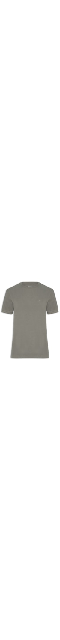 Camiseta Masculina Gola Jacquard Em Piquet - Cinza