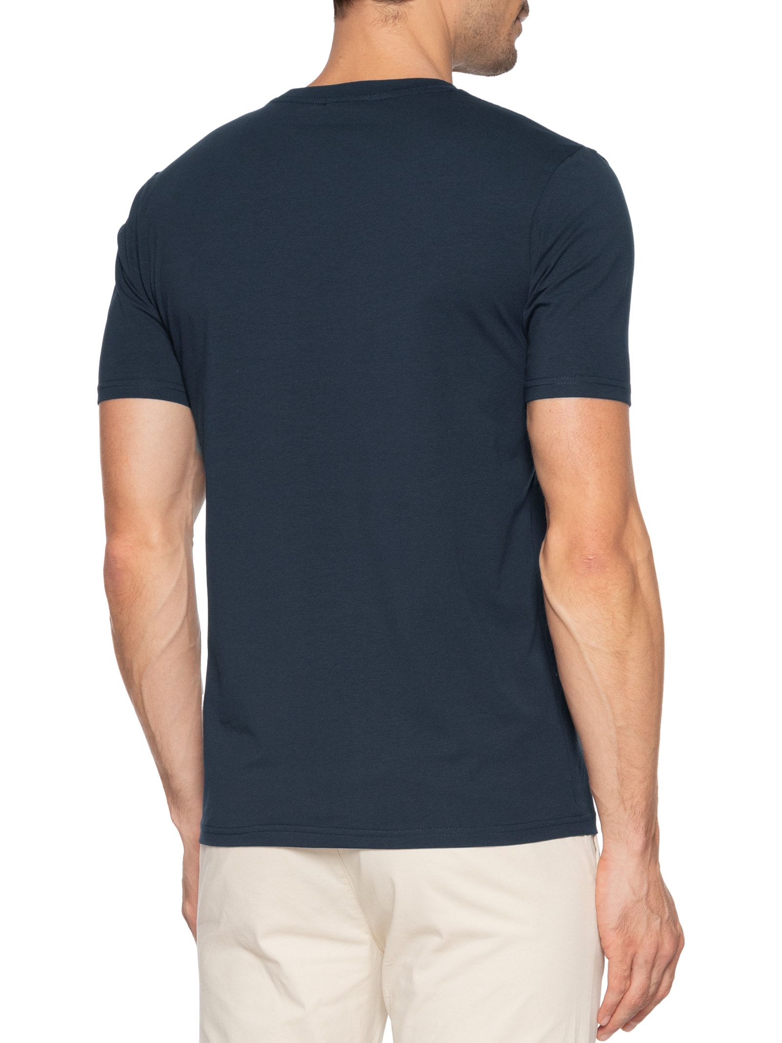 Camiseta Masculina Gola Redonda Azul Basiq Men