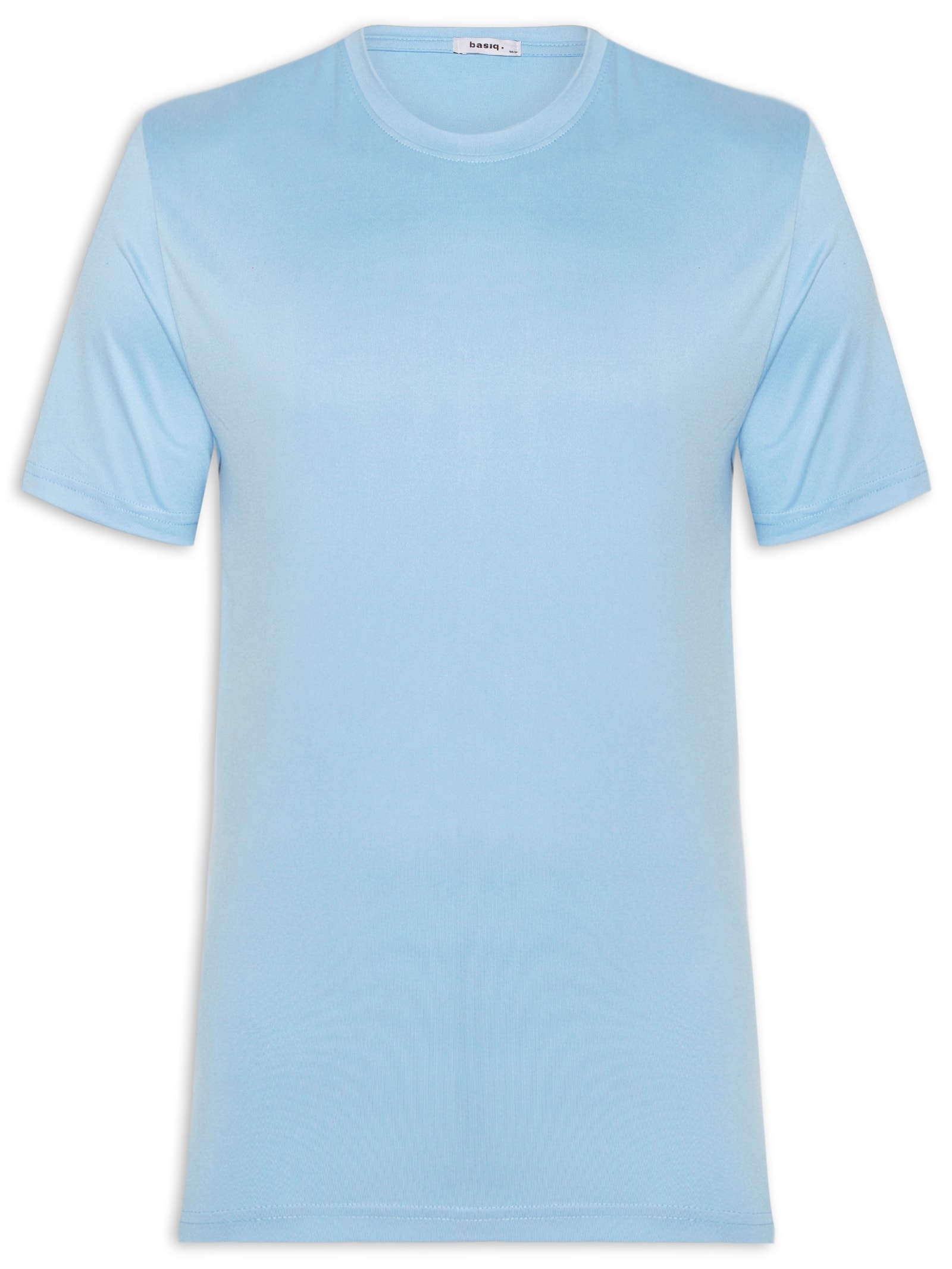 Camiseta Masculina Gola Redonda Básica Azul Basiq Men