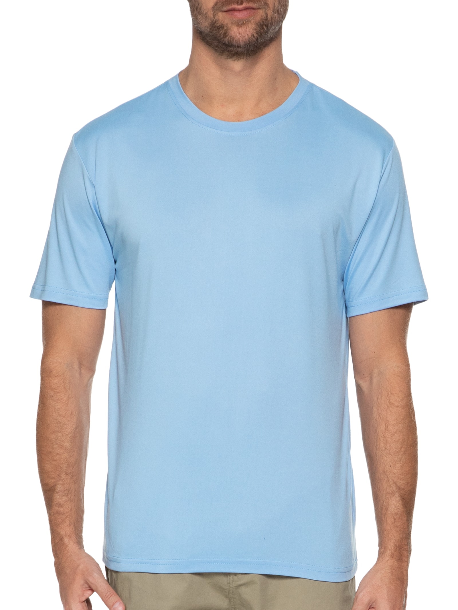 Camiseta Masculina Gola Redonda Básica Azul Basiq Men