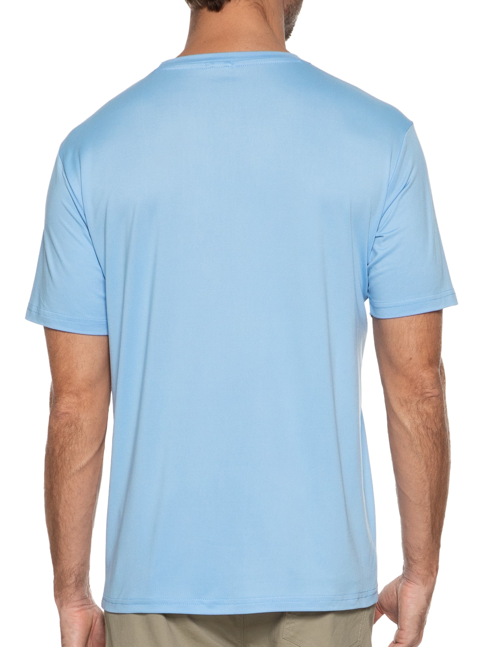Camiseta Masculina Gola Redonda Básica Azul Basiq Men