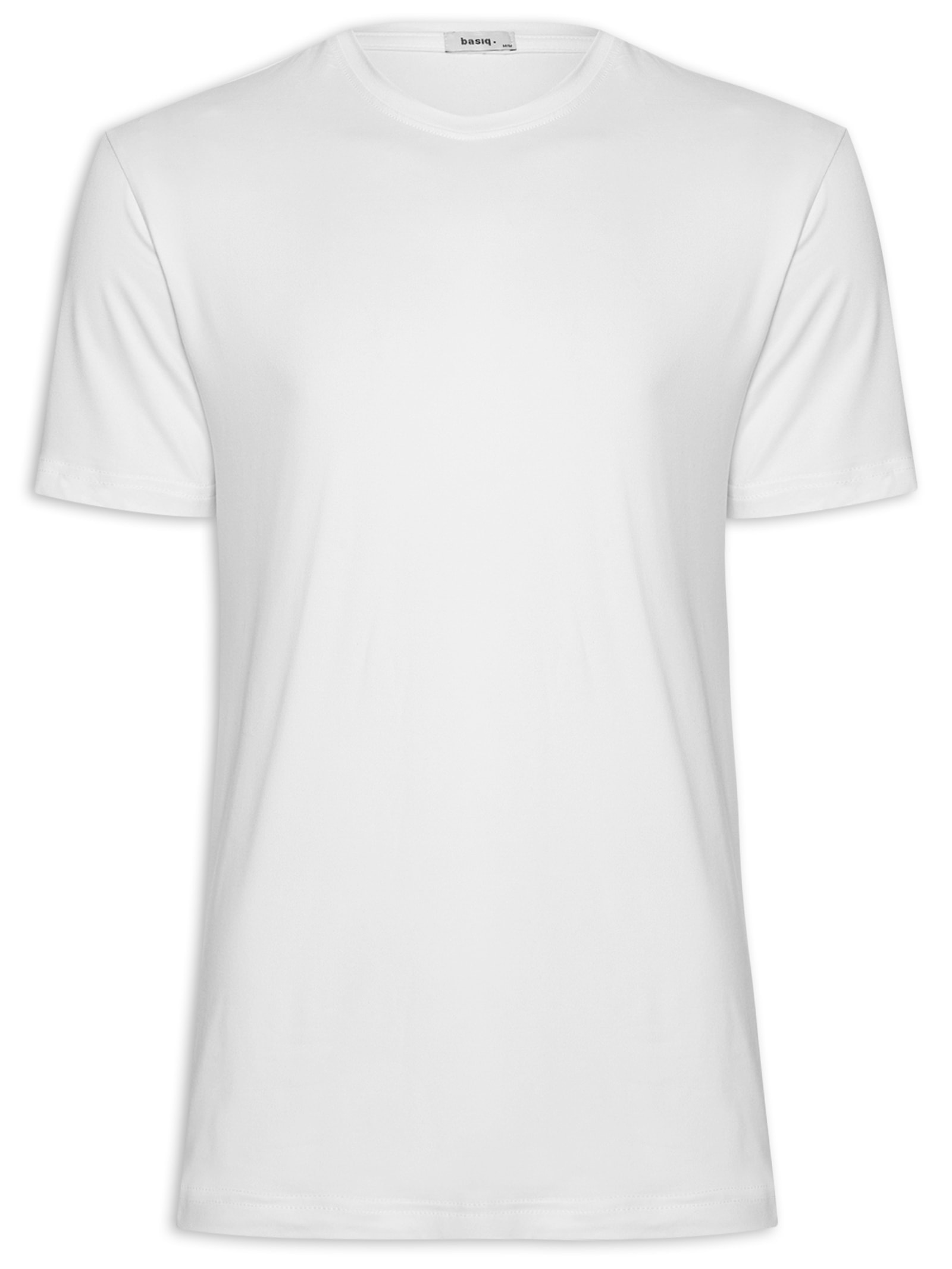 Camiseta Masculina Gola Redonda Básica Branco Basiq Men