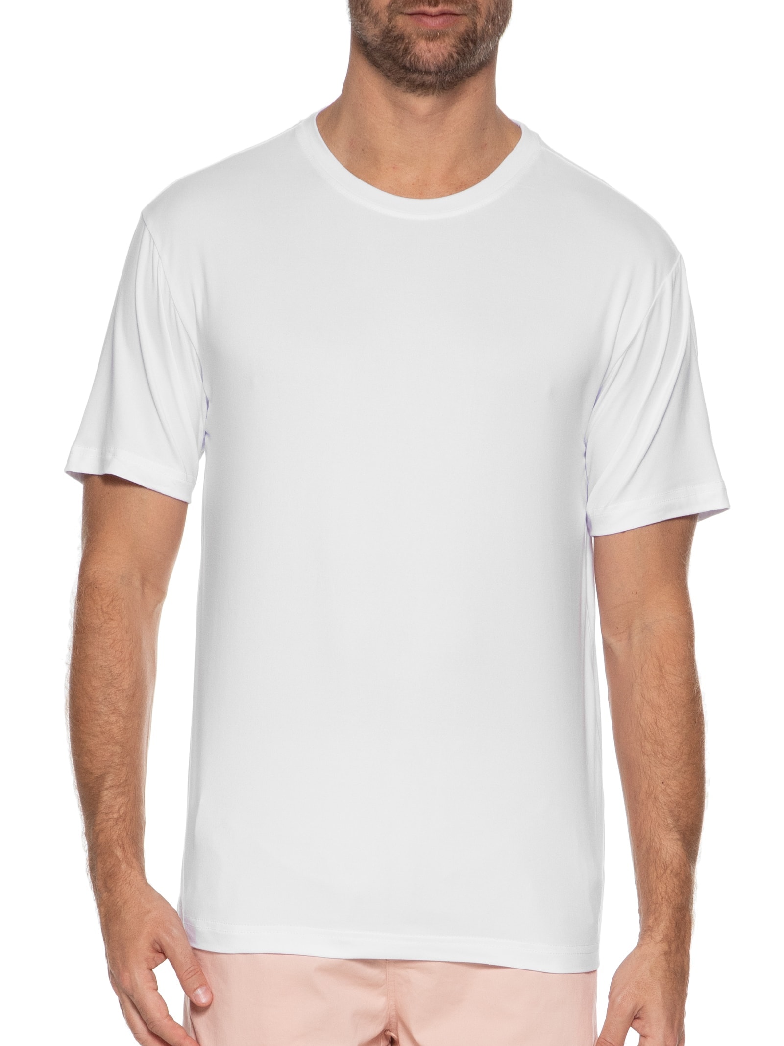 Camiseta Masculina Gola Redonda Básica Branco Basiq Men