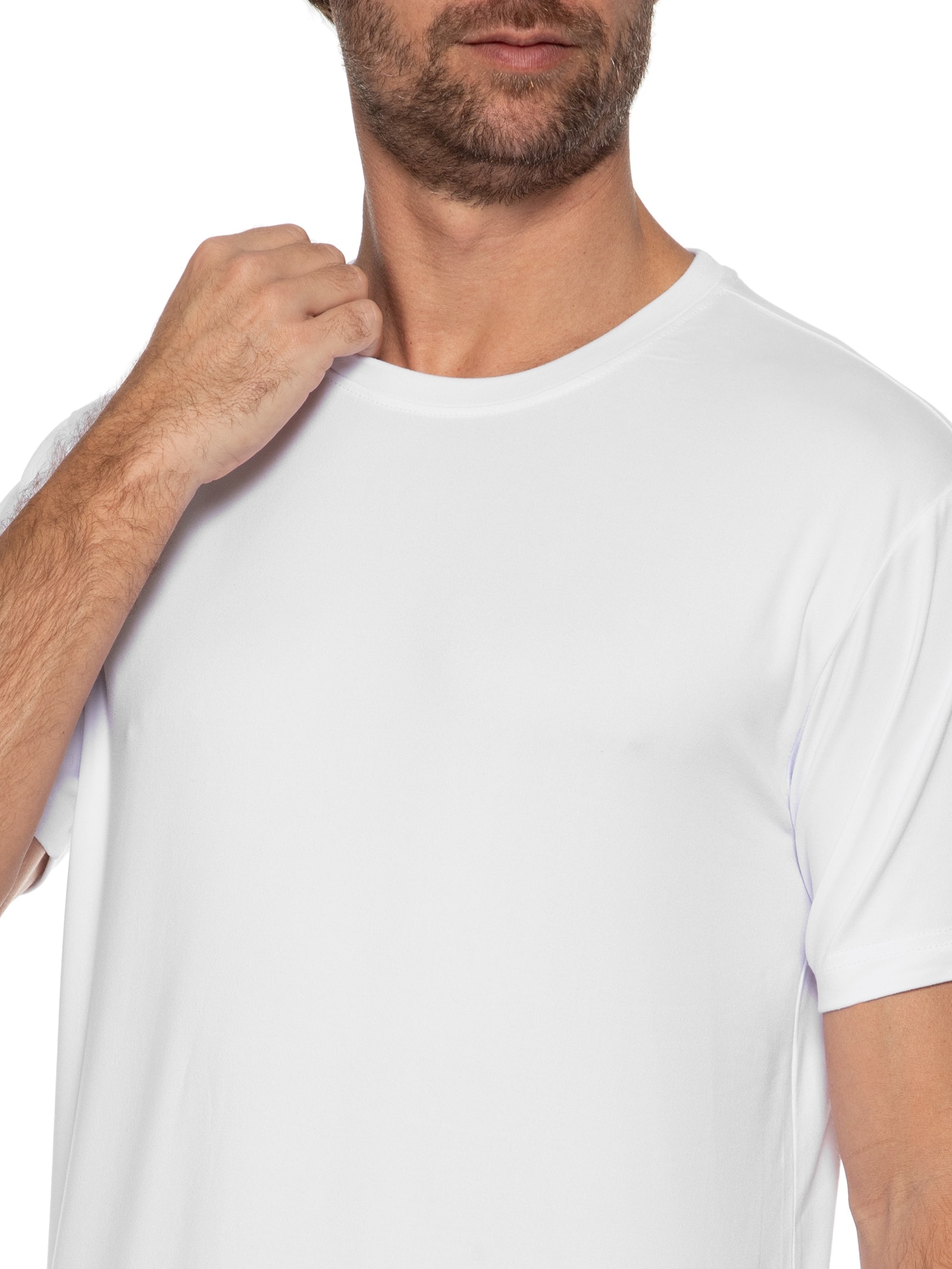 Camiseta Masculina Gola Redonda Básica Branco Basiq Men