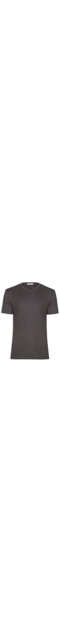 Camiseta Masculina Gola Redonda Básica - Cinza