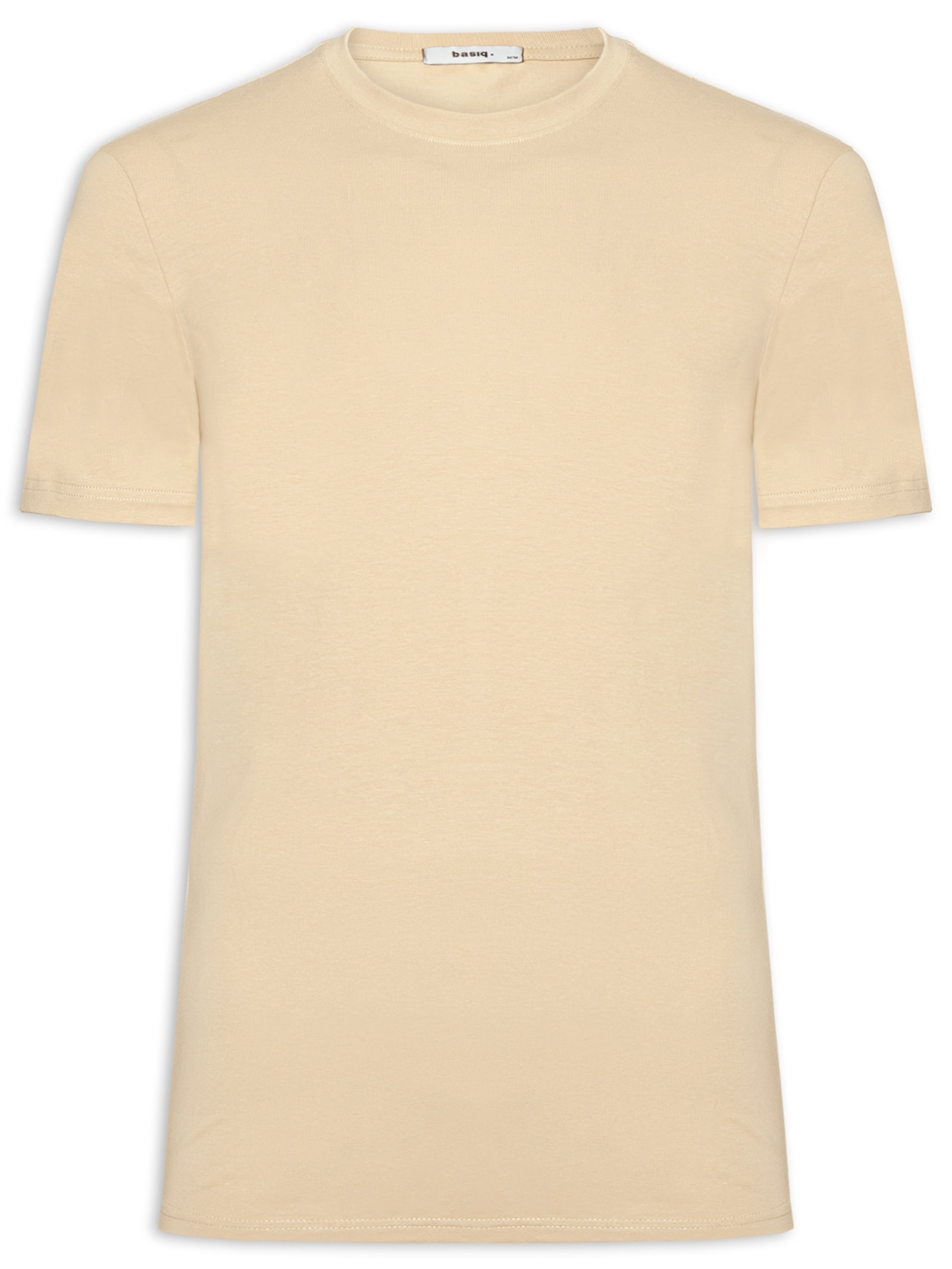 Camiseta Masculina Gola Redonda Bege Basiq Men