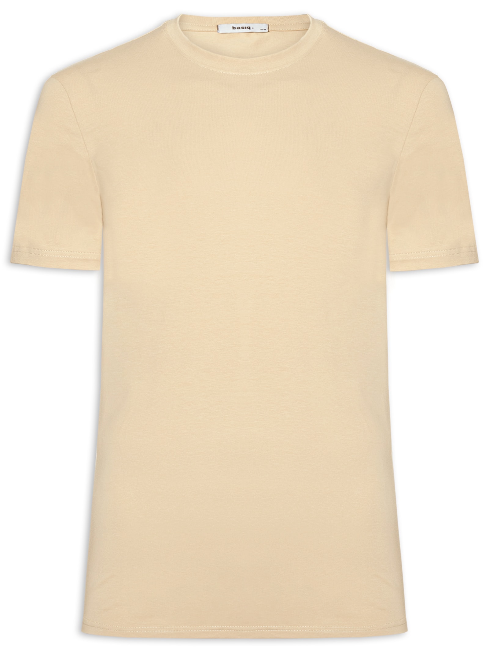 Camiseta Masculina Gola Redonda Bege Basiq Men