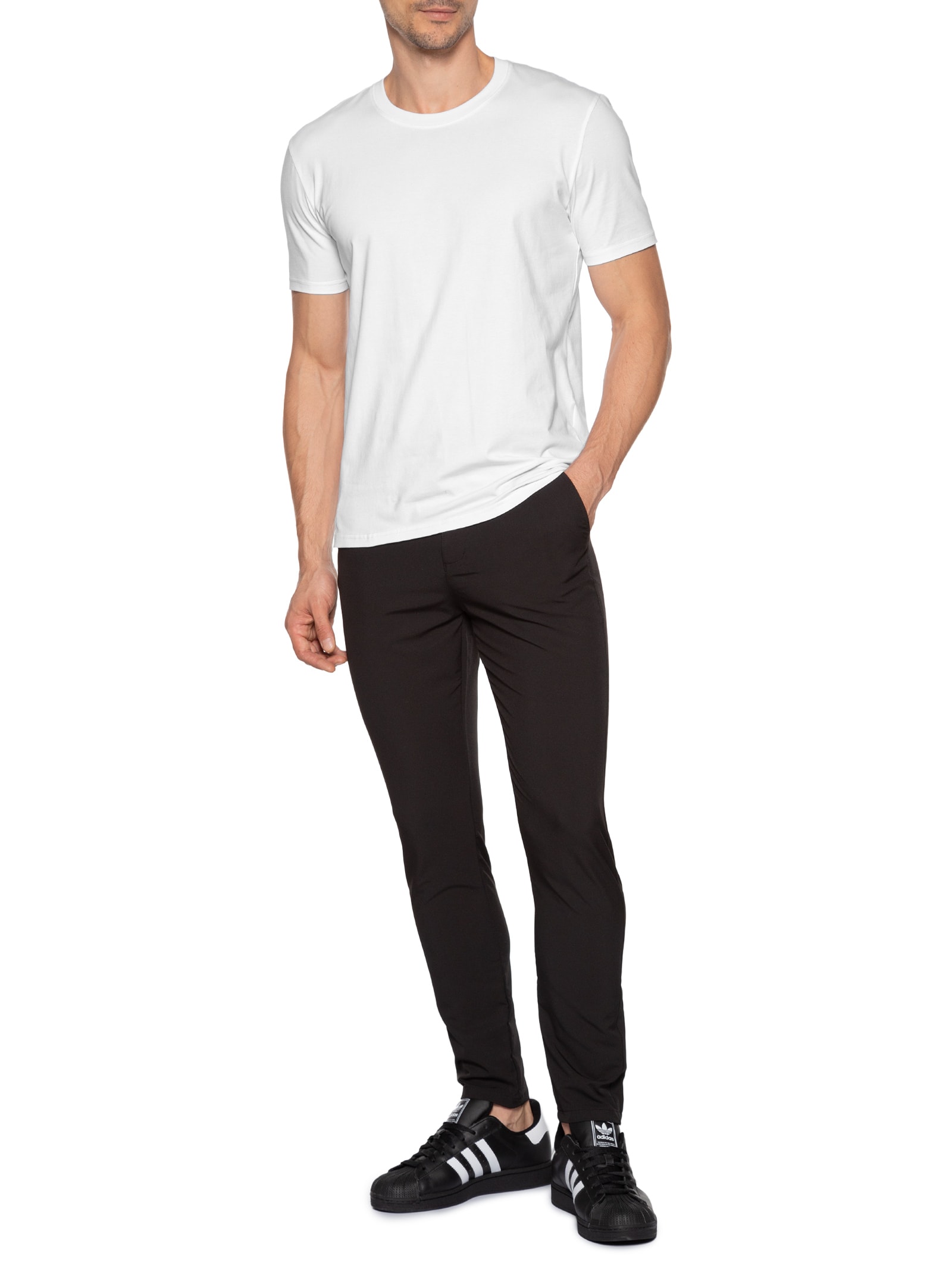 Camiseta Masculina Gola Redonda Branco Basiq Men