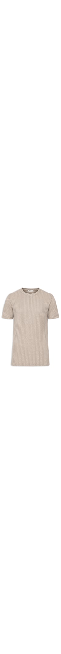 Camiseta Masculina Gola Redonda Com Textura - Bege