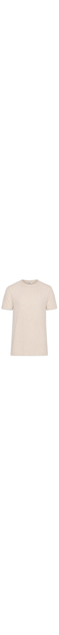 Camiseta Masculina Gola Redonda Com Textura - Bege