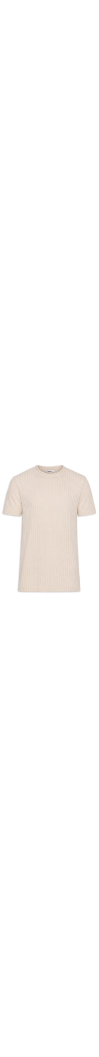 Camiseta Masculina Gola Redonda Com Textura - Bege