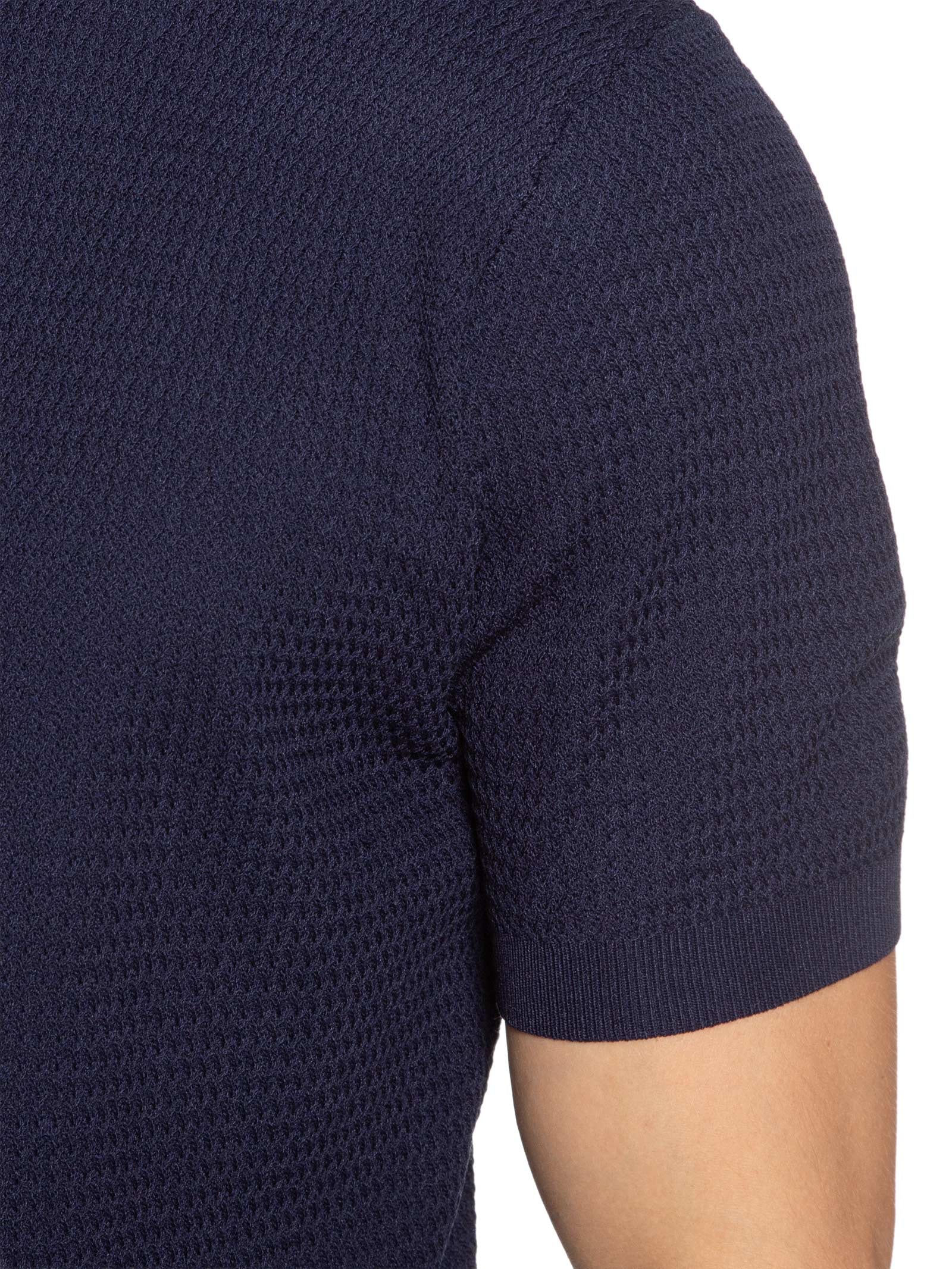 Camiseta Masculina Gola Redonda Em Tricot Azul '2 Essential