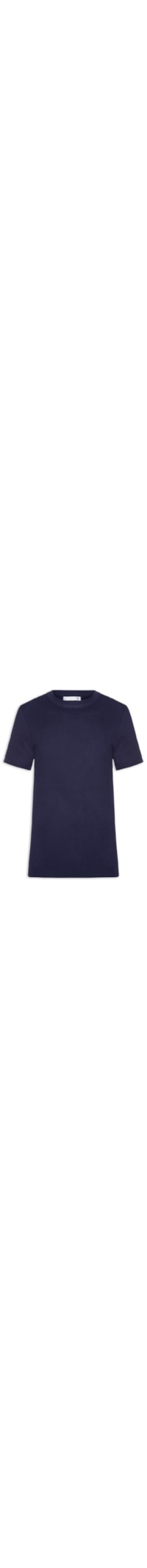 Camiseta Masculina Gola Redonda Em Tricot - Azul