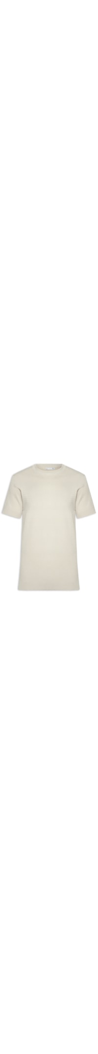 Camiseta Masculina Gola Redonda Em Tricot - Bege