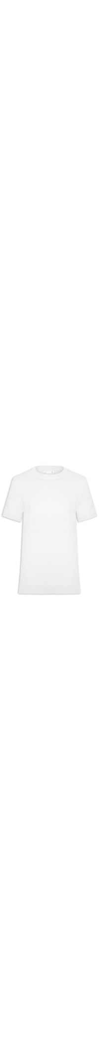 Camiseta Masculina Gola Redonda Em Tricot - Branco