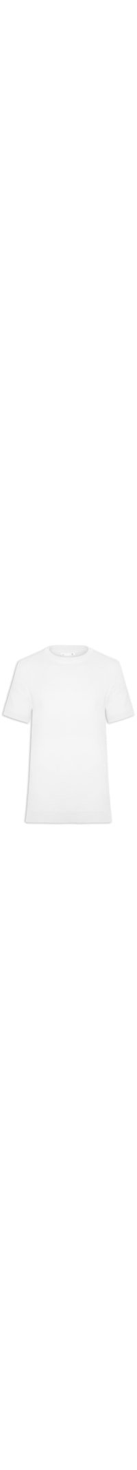 Camiseta Masculina Gola Redonda Em Tricot - Branco