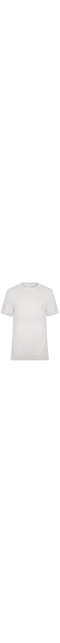 Camiseta Masculina Gola Redonda Em Tricot - Cinza