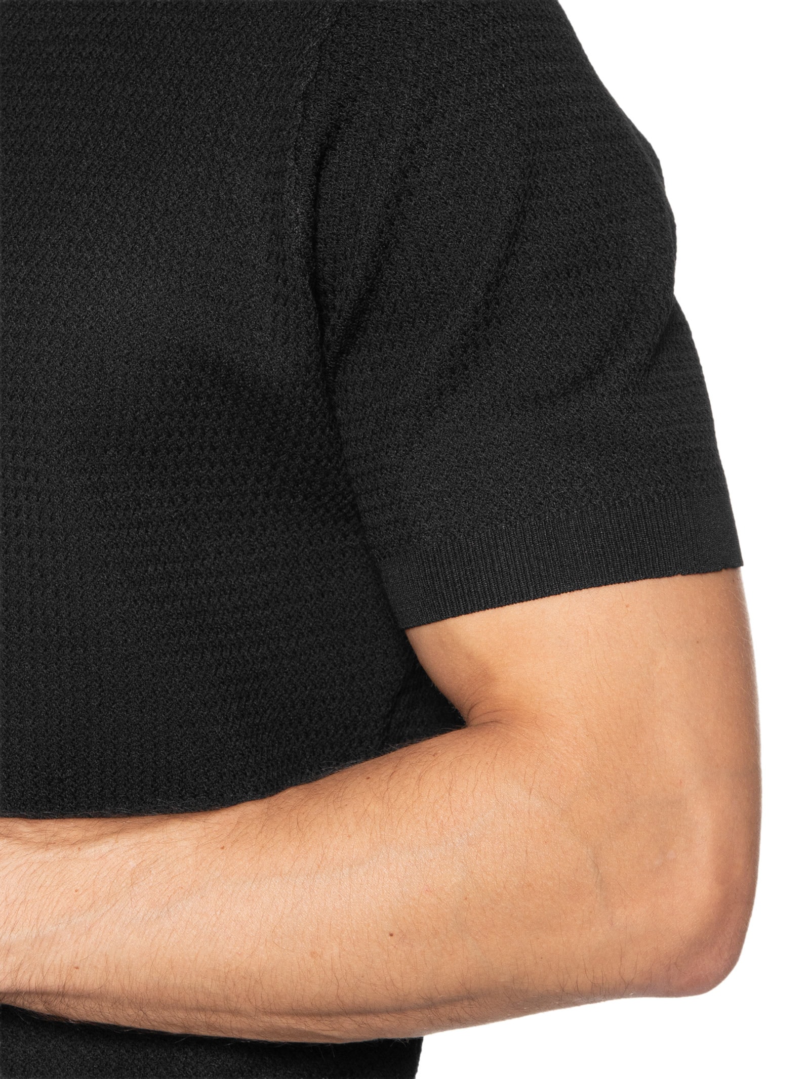 Camiseta Masculina Gola Redonda Em Tricot Preto '2 Essential