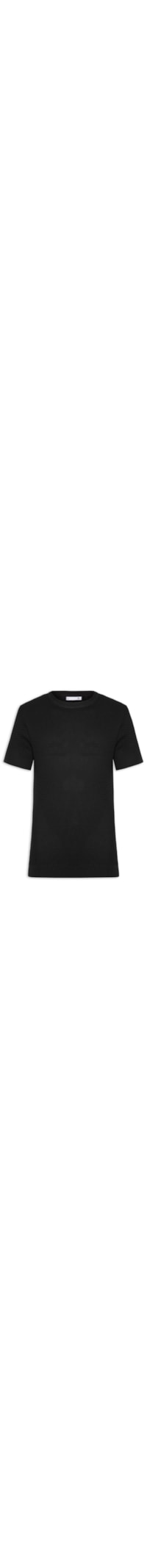 Camiseta Masculina Gola Redonda Em Tricot - Preto