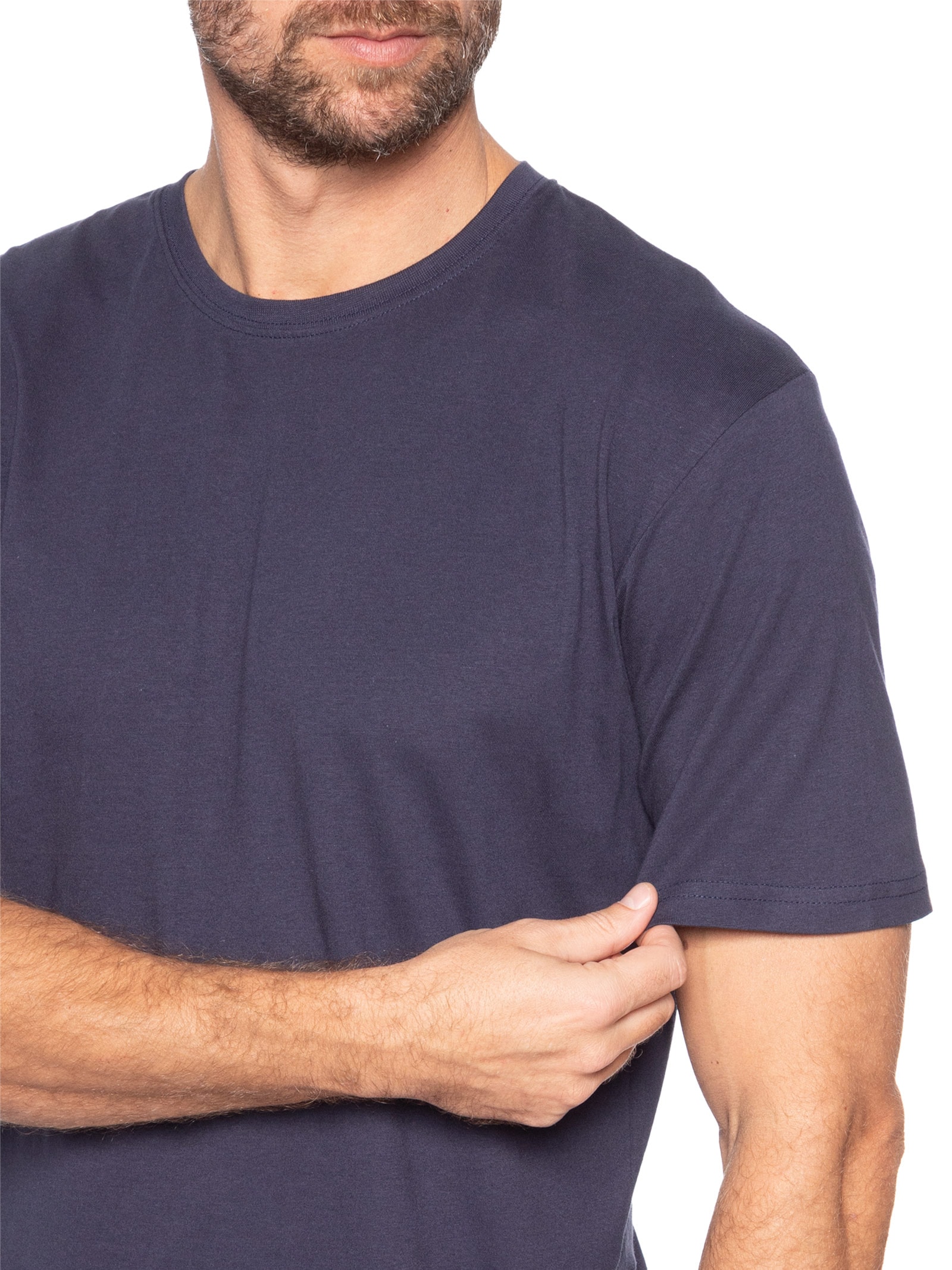 Camiseta Masculina Gola Redonda Manga Curta Azul Basiq Men