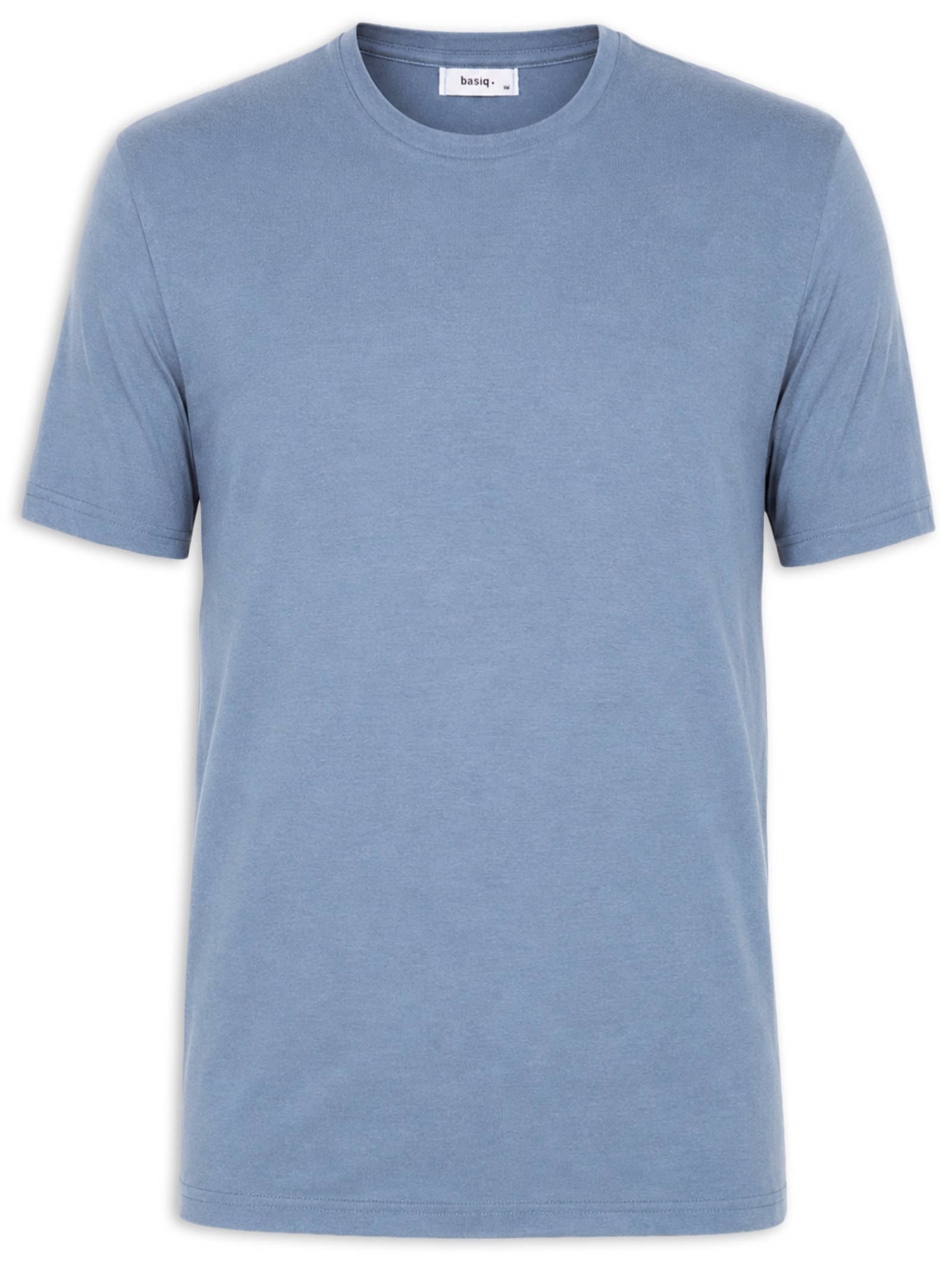 Camiseta Masculina Gola Redonda Manga Curta Azul Basiq Men