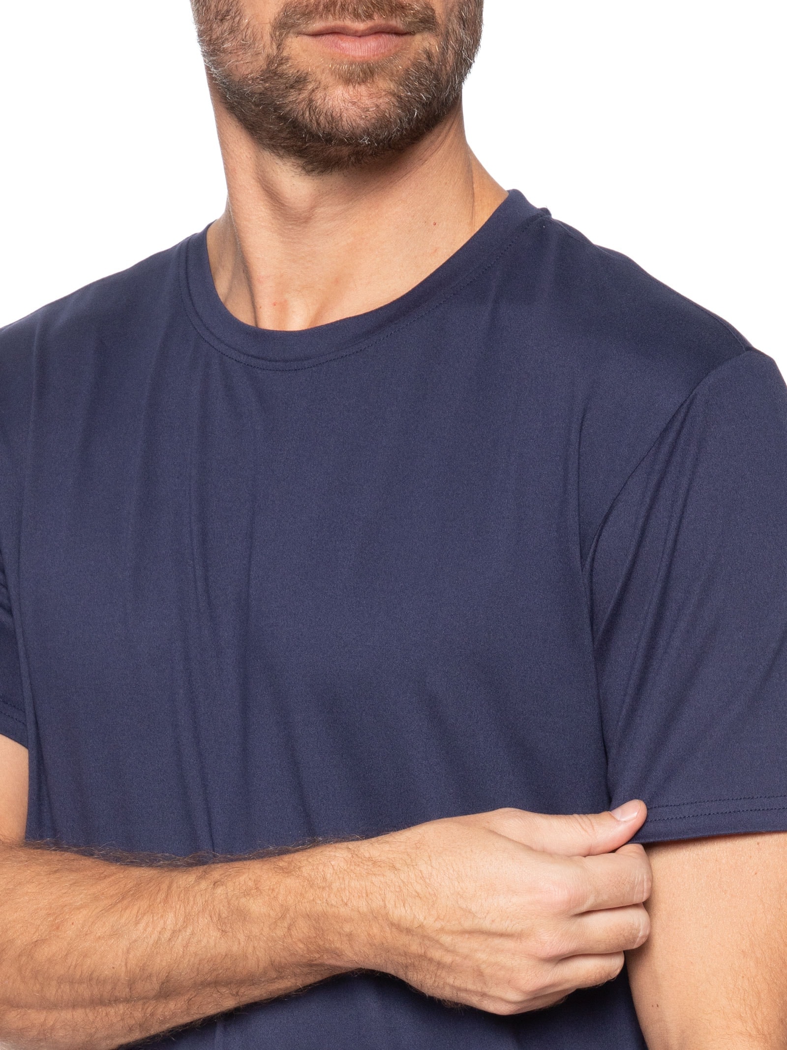 Camiseta Masculina Gola Redonda Manga Curta Azul Basiq Men