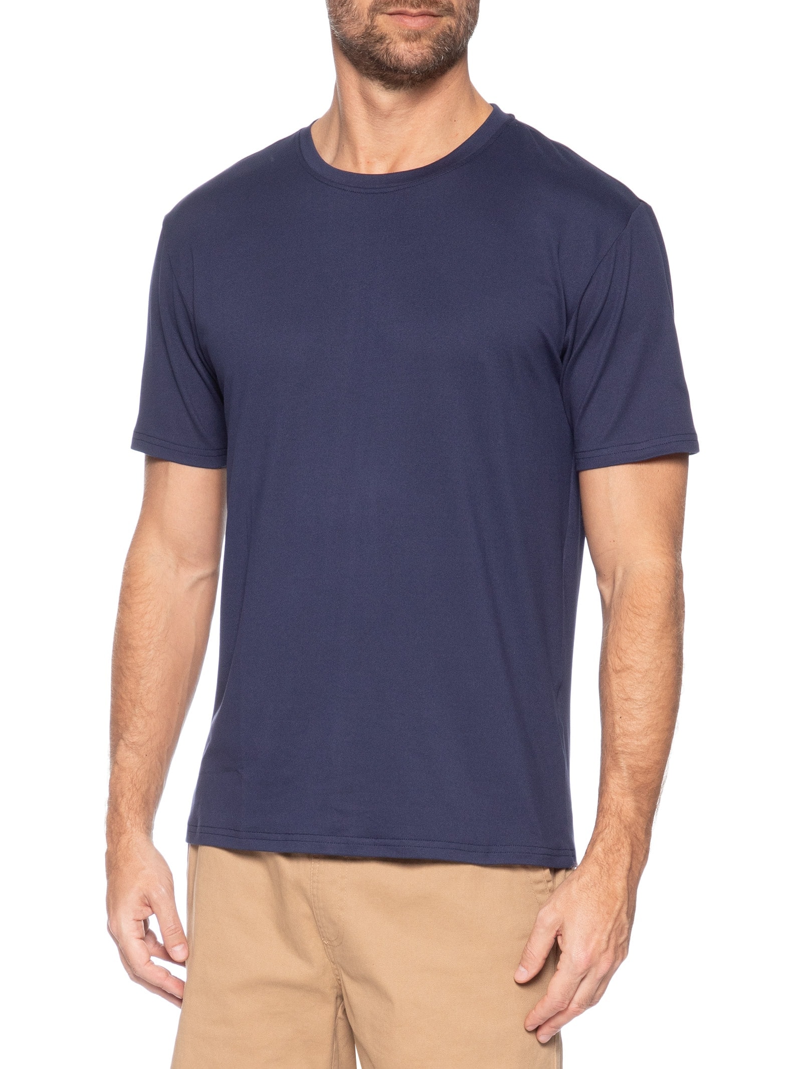 Camiseta Masculina Gola Redonda Manga Curta Azul Basiq Men