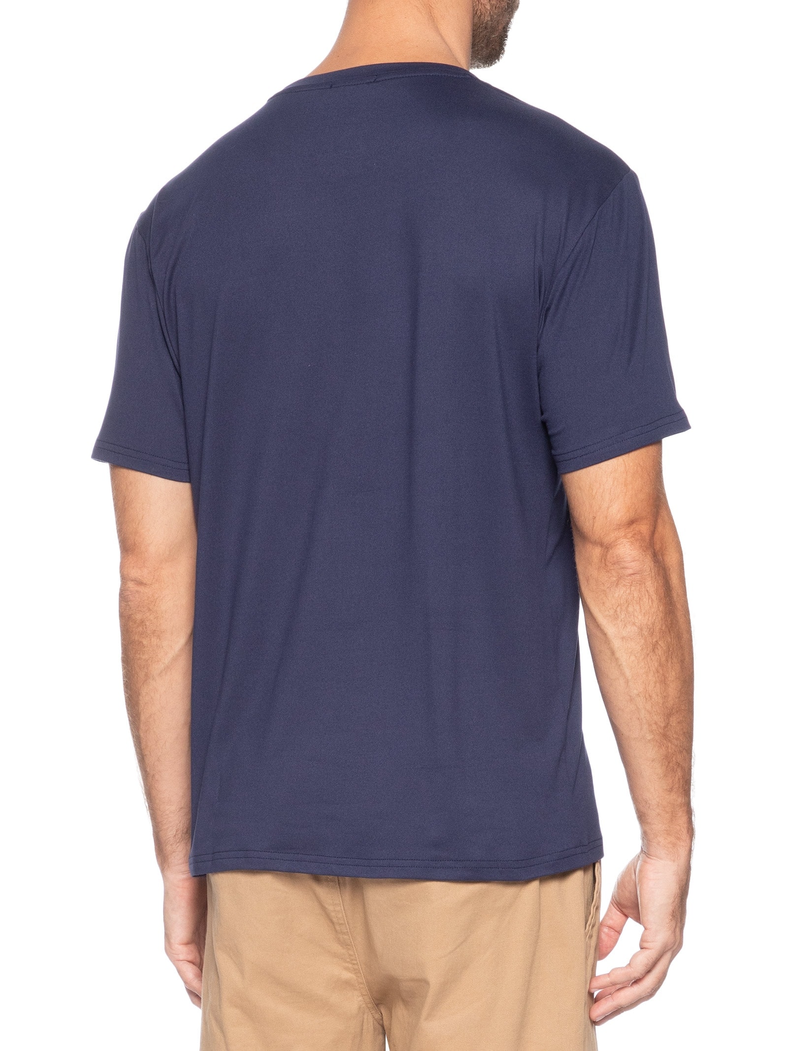Camiseta Masculina Gola Redonda Manga Curta Azul Basiq Men