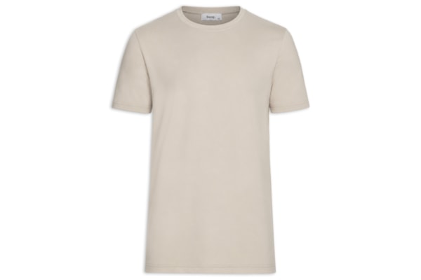 Camiseta Masculina Gola Redonda Manga Curta - Bege