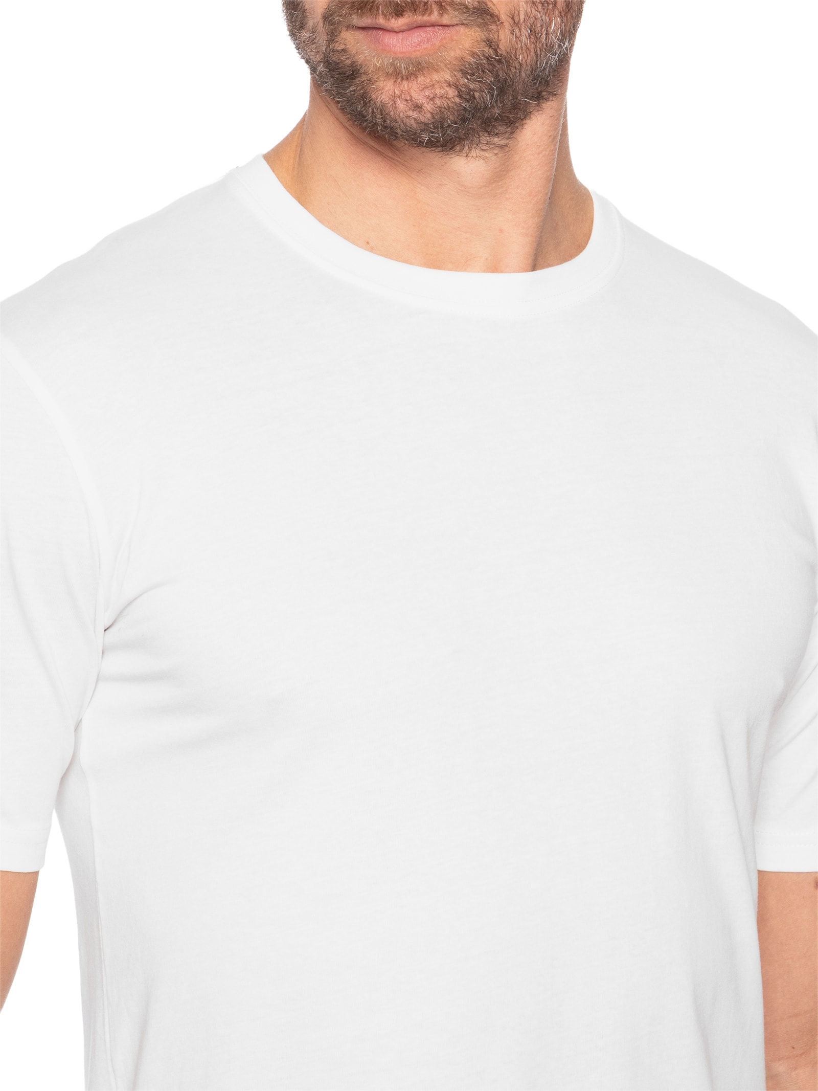 Camiseta Masculina Gola Redonda Manga Curta Branco Basiq Men