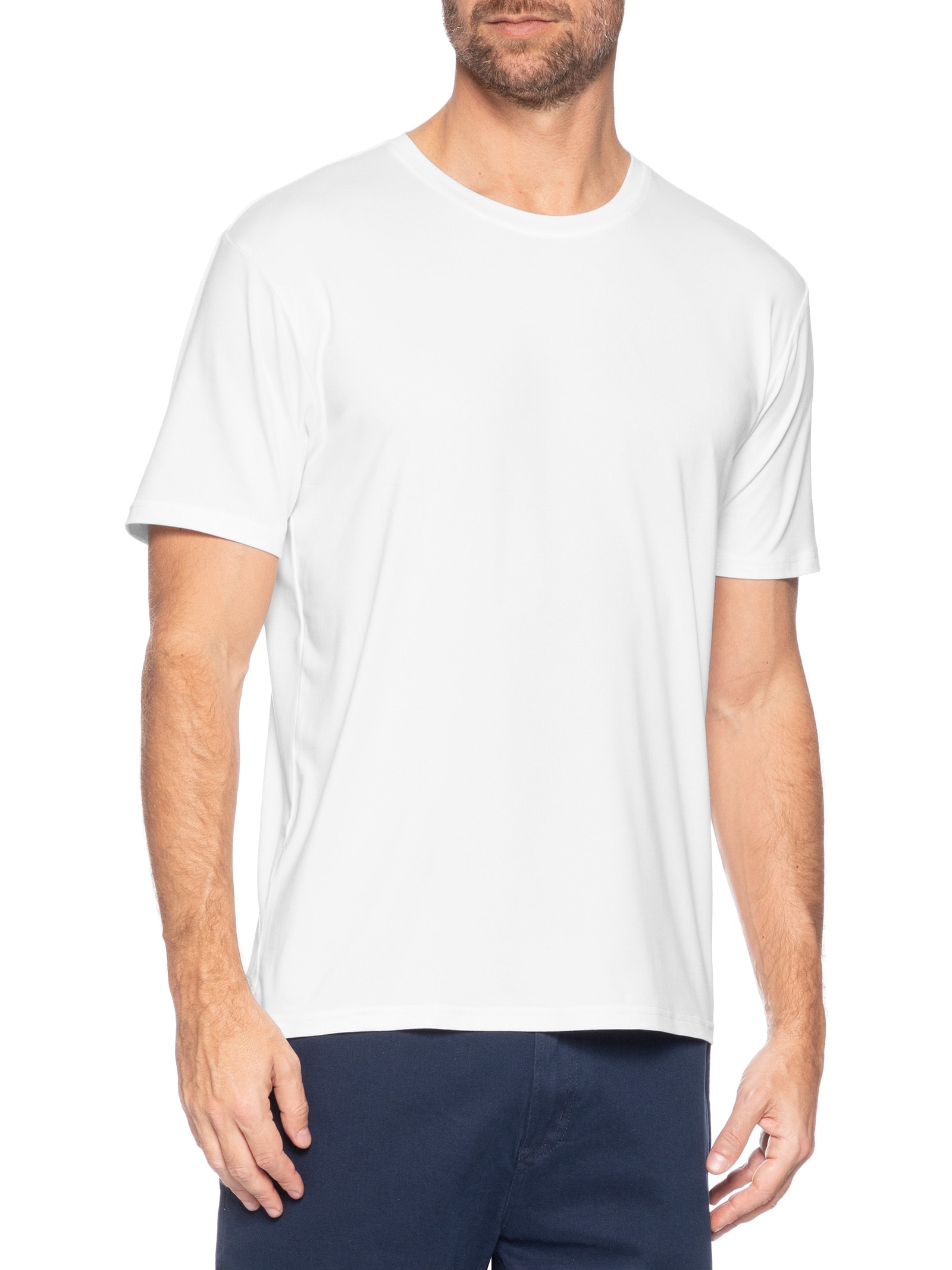 Camiseta Masculina Gola Redonda Manga Curta Branco Basiq Men