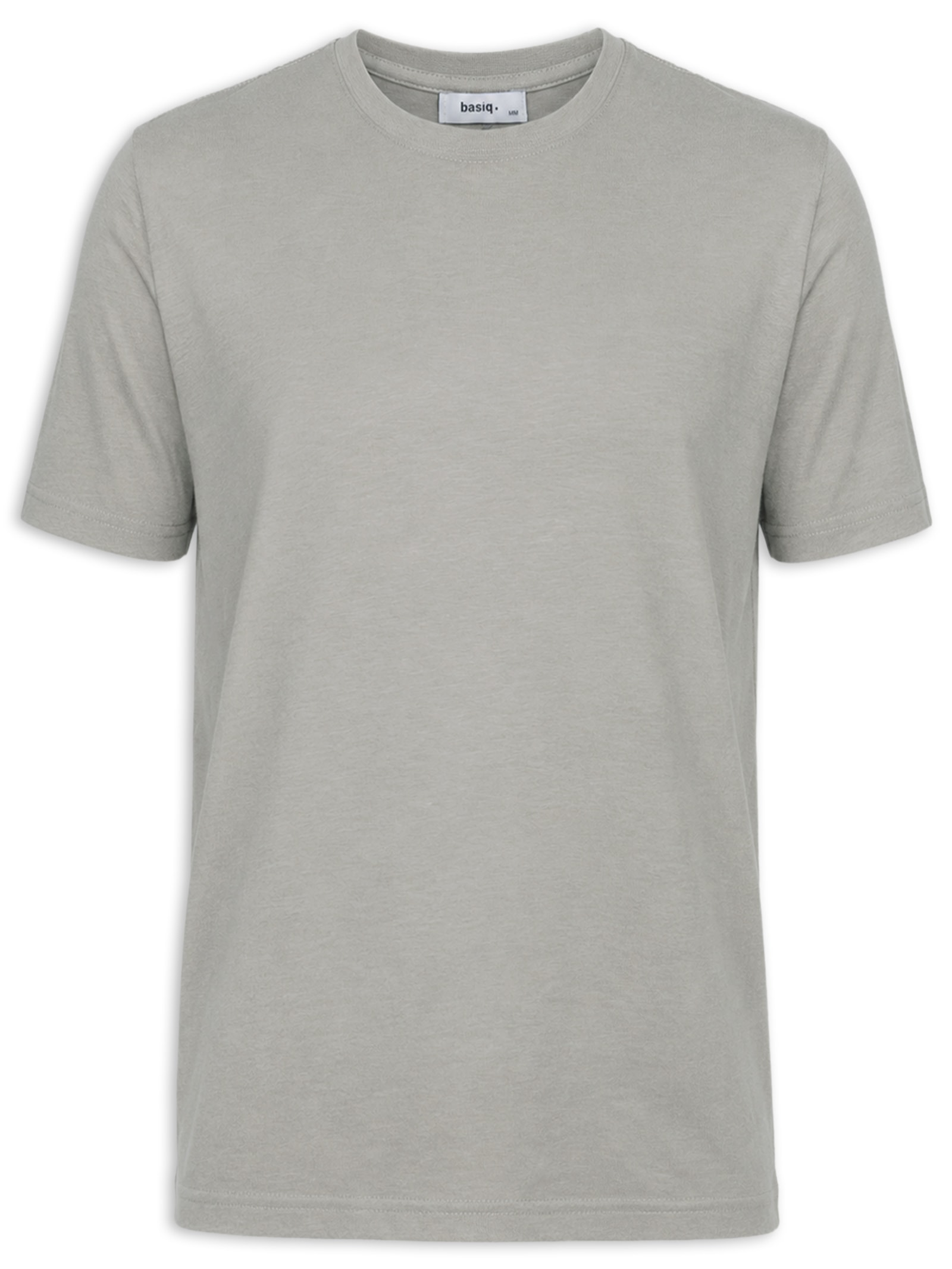 Camiseta Masculina Gola Redonda Manga Curta Cinza Basiq Men