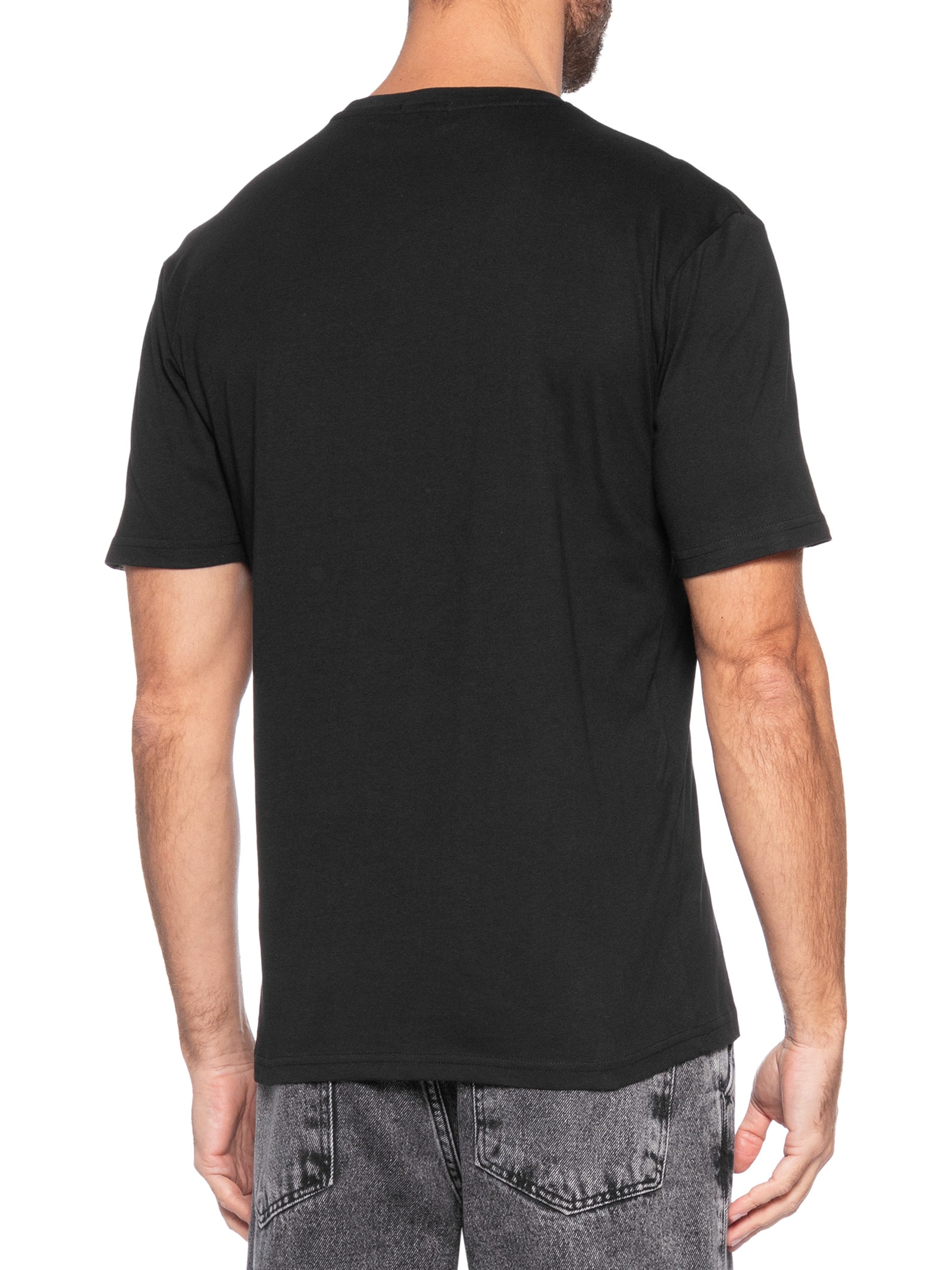 Camiseta Masculina Gola Redonda Manga Curta Preto Basiq Men