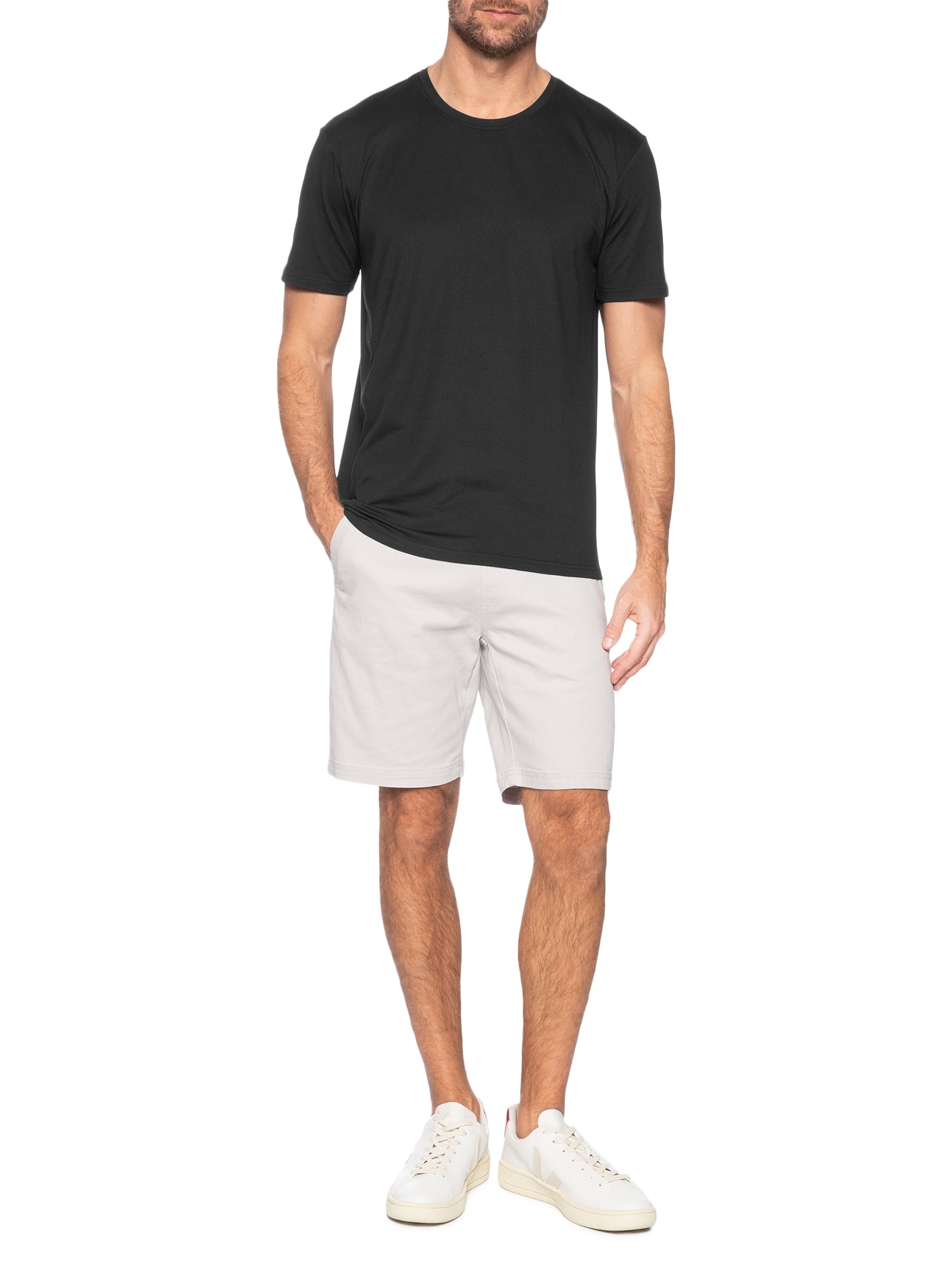Camiseta Masculina Gola Redonda Manga Curta Preto Basiq Men