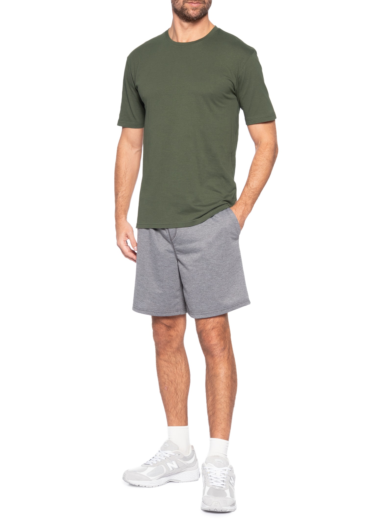 Camiseta Masculina Gola Redonda Manga Curta Verde Basiq Men