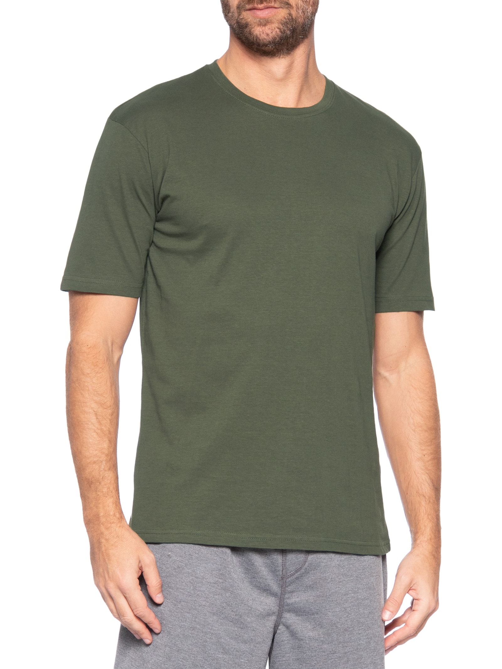 Camiseta Masculina Gola Redonda Manga Curta Verde Basiq Men