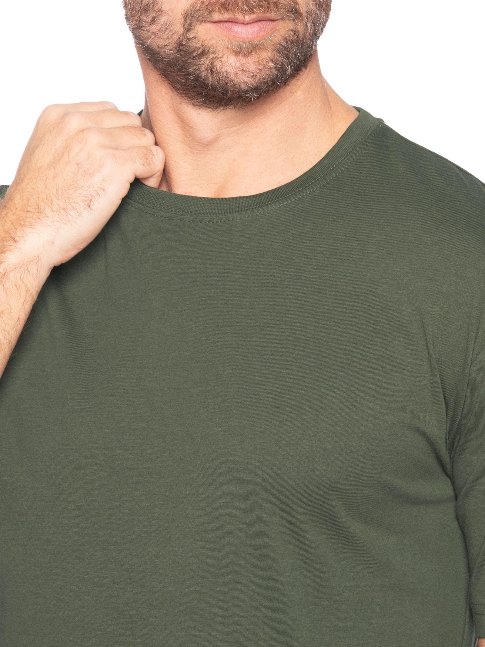 Camiseta Masculina Gola Redonda Manga Curta Verde Basiq Men