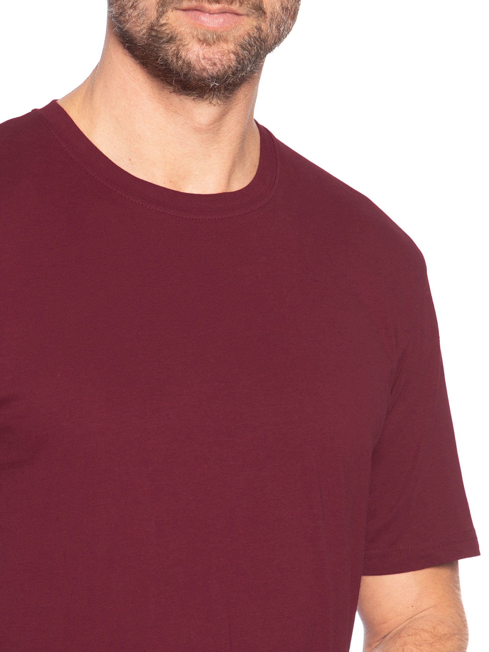 Camiseta Masculina Gola Redonda Manga Curta Vermelho Basiq Men