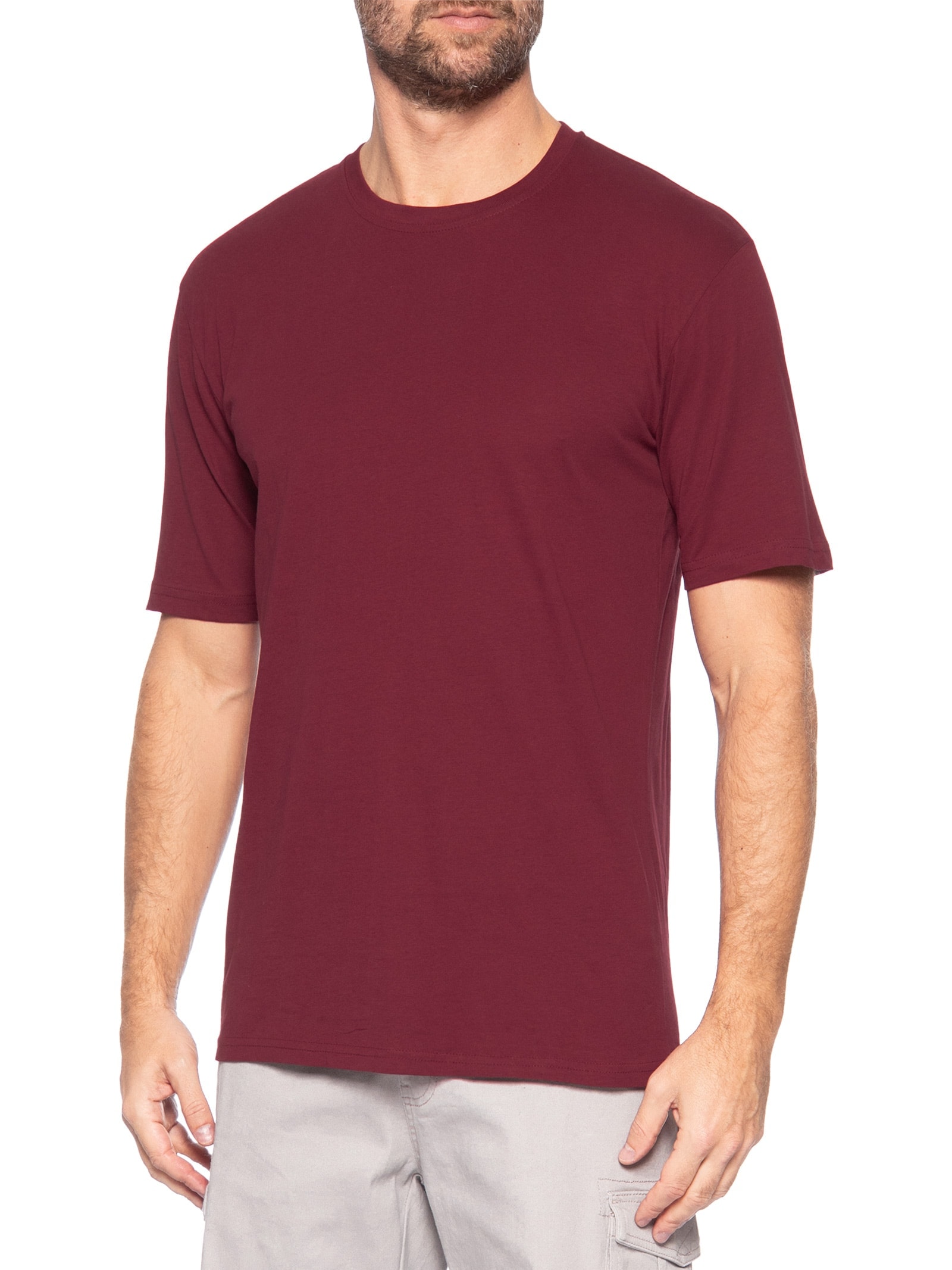 Camiseta Masculina Gola Redonda Manga Curta Vermelho Basiq Men