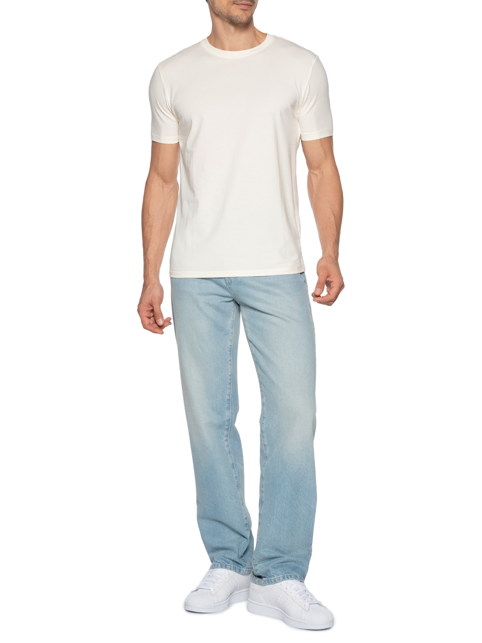 Camiseta Masculina Gola Redonda Off White Basiq Men