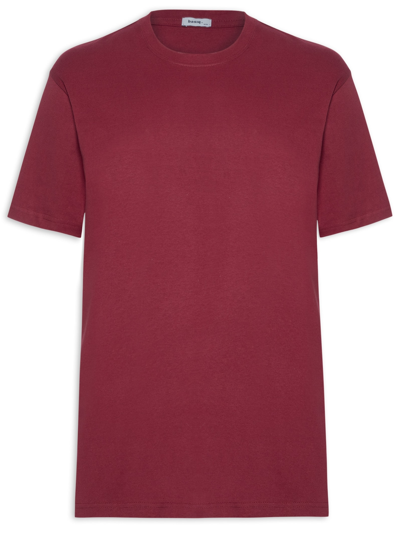 Camiseta Masculina Gola Redonda Oversized Básica Vinho Basiq Men