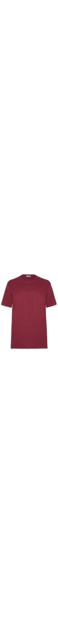 Camiseta Masculina Gola Redonda Oversized Básica - Vinho