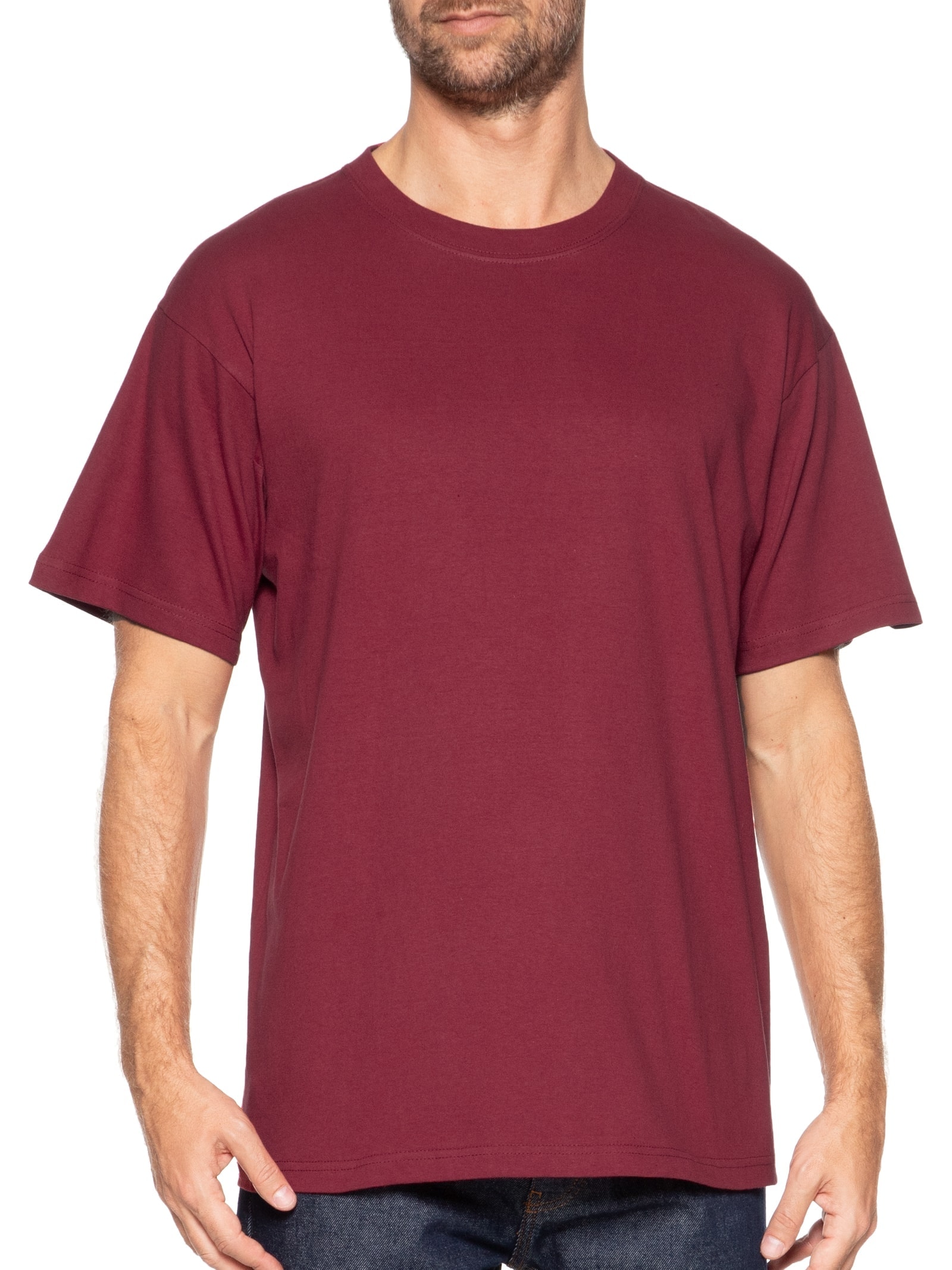 Camiseta Masculina Gola Redonda Oversized Básica Vinho Basiq Men