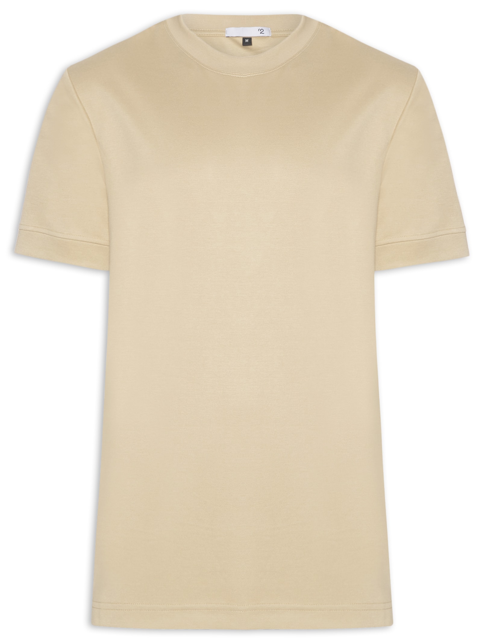 Camiseta Masculina Gola Redonda Reforçada – Bege '2 Essential