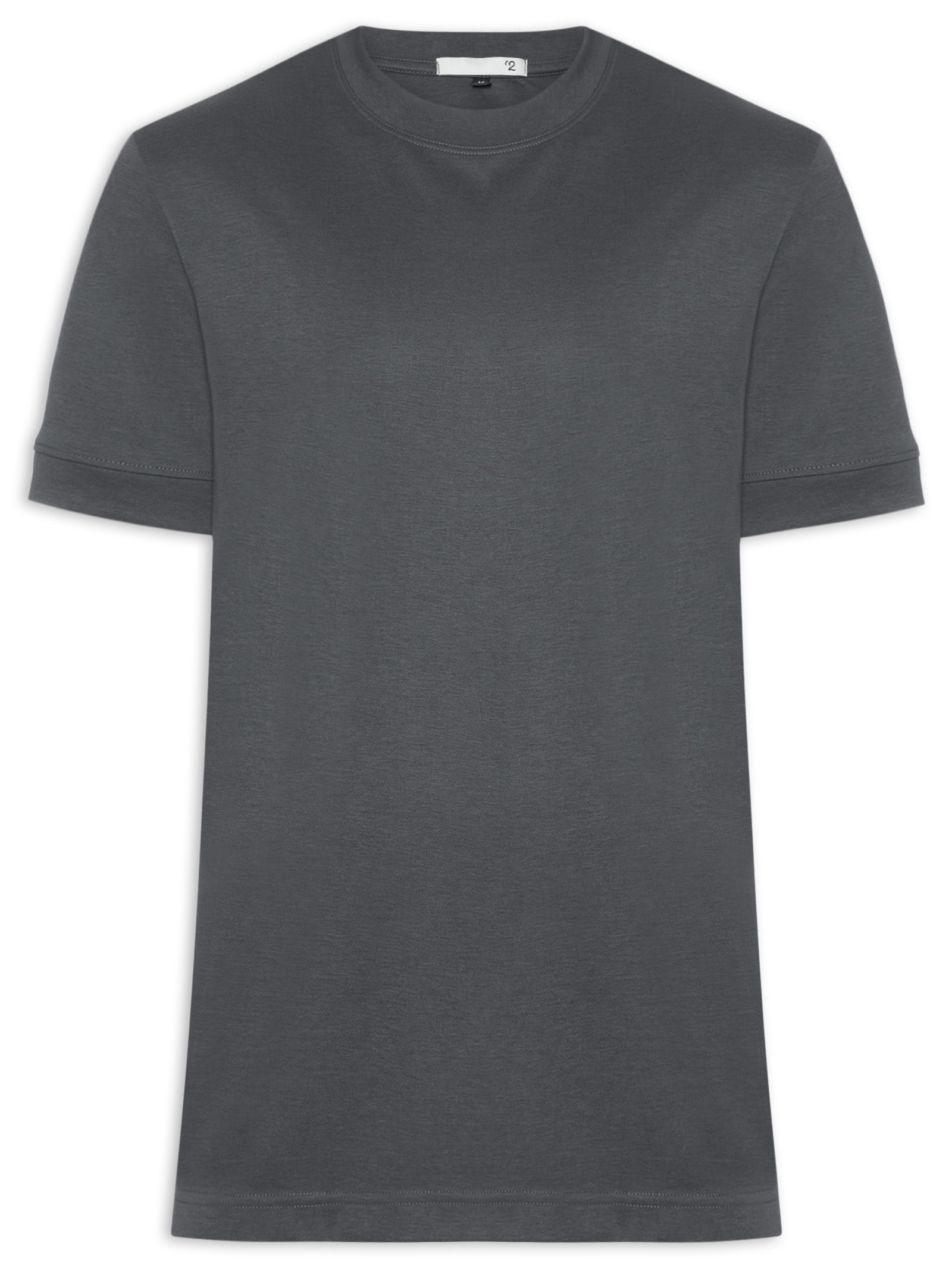 Camiseta Masculina Gola Redonda Reforçada – Cinza '2 Essential