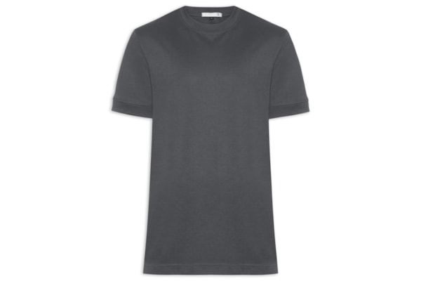 Camiseta Masculina Gola Redonda Reforçada – Cinza