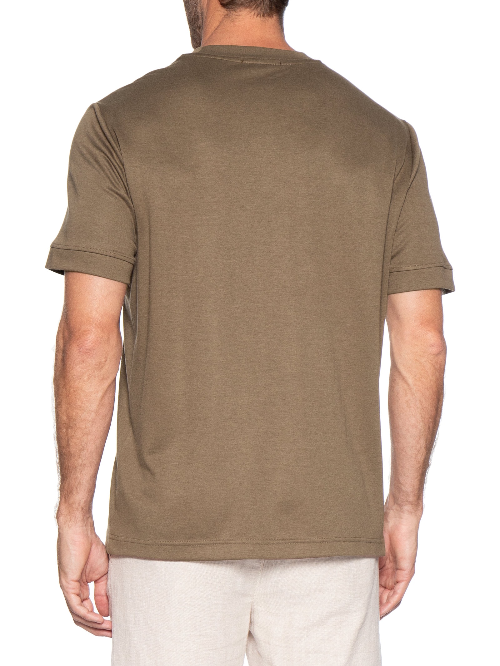 Camiseta Masculina Gola Redonda Reforçada – Marrom '2 Essential