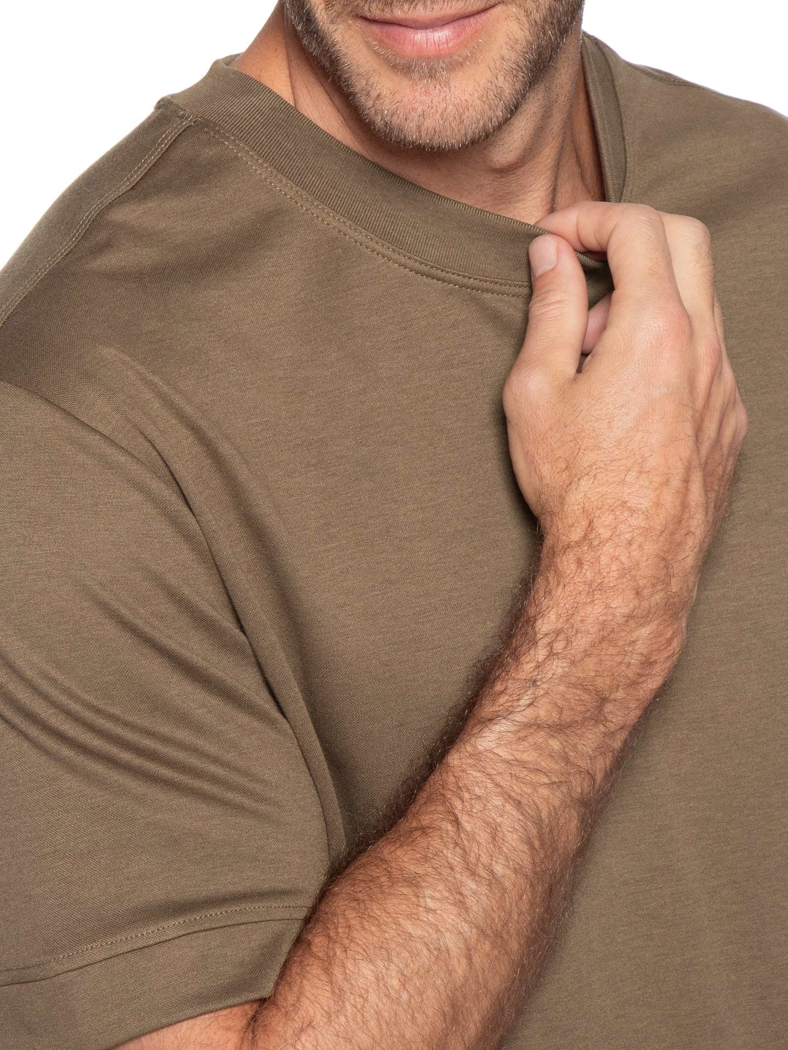 Camiseta Masculina Gola Redonda Reforçada – Marrom '2 Essential